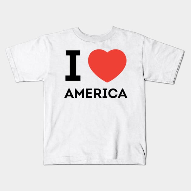 I LOVE AMERICA Kids T-Shirt by JamesBennettBeta